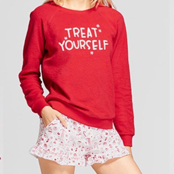 Xhilaration Treat Yourself Christmas Pajama Set: Top, Shorts, & Hat - Picture 1 of 16